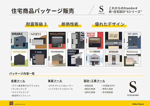 明日から使用できる住宅商品パッケージ「S」全15種