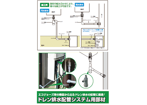 機器から出るドレン排水処理に最適！「ドレン排水配管システム」