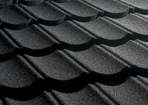 材料品質保証30年の天然石粒付板金屋根材