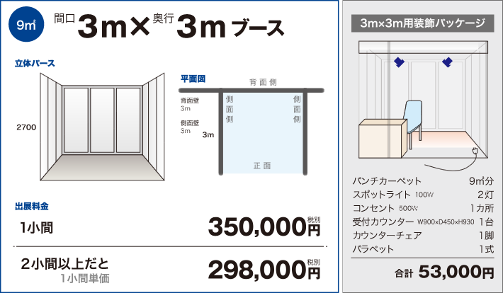 3m x 3mブース
