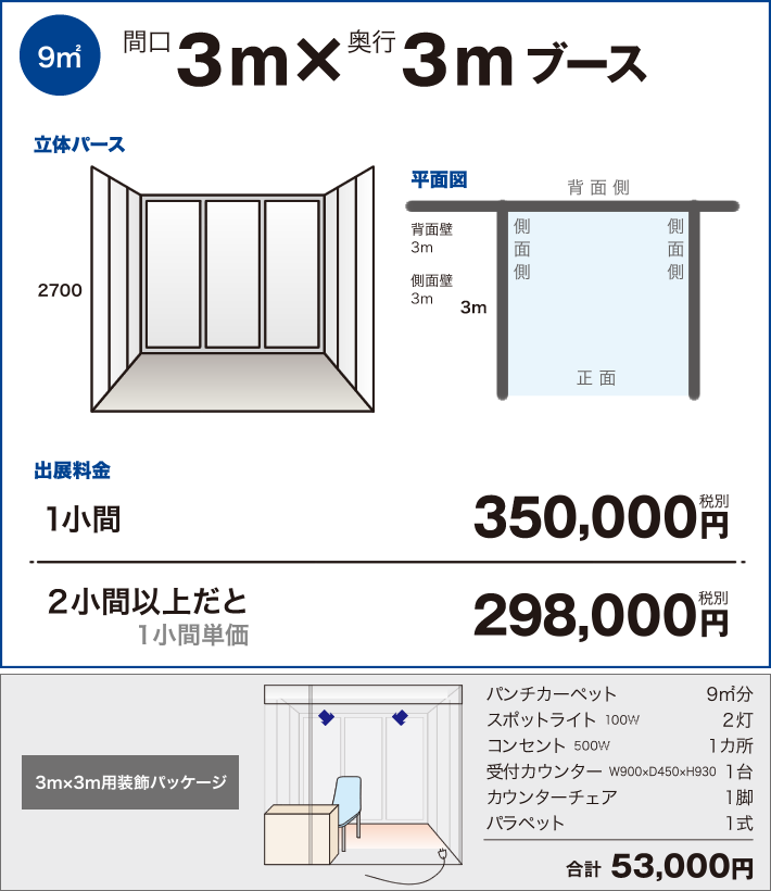 3m x 3mブース